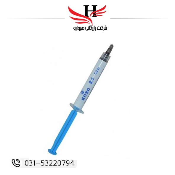 خمیر سیلیکون سرنگی ENZO Z5 با انتقال حرارت بسیار بالا، مناسب CPU، GPU و قطعات الکترونیکی حساس | خرید و پخش عمده خمیر سیلیکون از هیوارو شهرضا، اصفهان و تهران